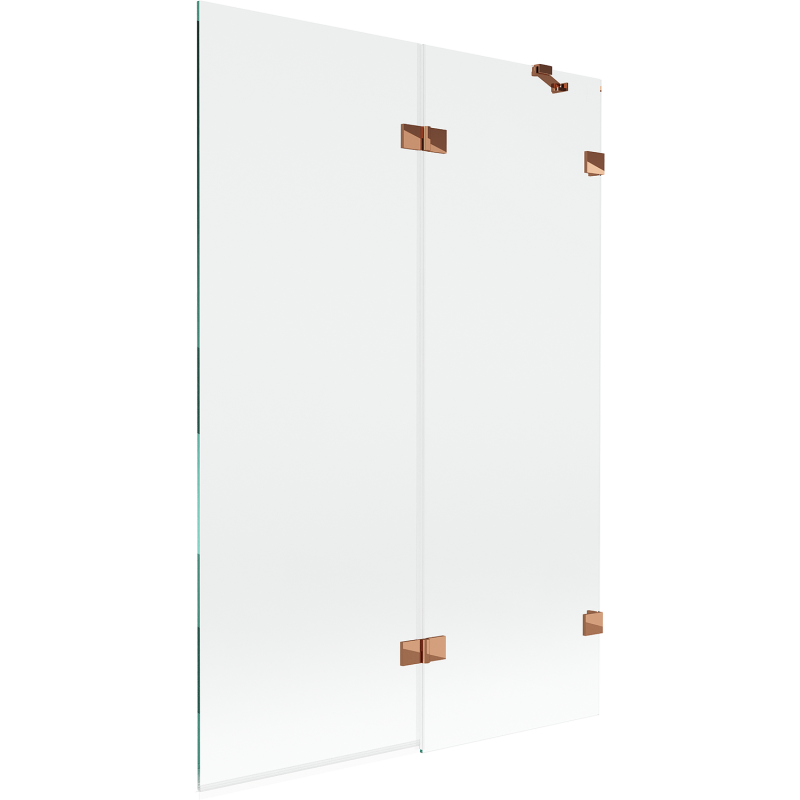 Mexen Lunar Badewannenfaltwand 2-flügelig rechts 120 x 150 cm, transparent, Roségold - 897-120-100-60-00-P