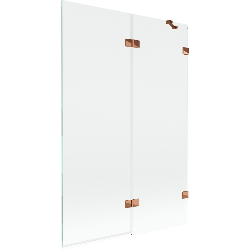 Mexeni Lunar vannitoa kaheukseline vahesein, parem 120 x 150 cm, läbipaistev, roosa kuld - 897-120-100-60-00-P