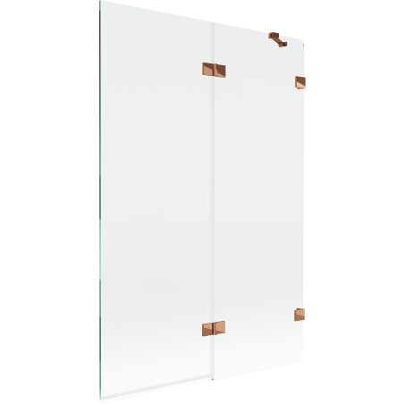 Mexen Lunar 2-fold Shower Screen Right 120 x 150 cm, Transparent, Rose Gold - 897-120-100-60-00-P