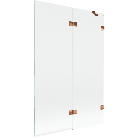 Mexen Lunar Badewannenfaltwand 2-flügelig rechts 120 x 150 cm, transparent, Roségold - 897-120-100-60-00-P