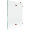 Mexen Lunar badwand 2-delig rechts 120 x 150 cm, transparant, roze goud - 897-120-100-60-00-P