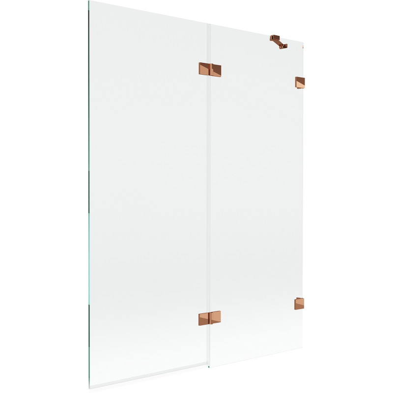 Mexen Lunar vannitoa kahe tiivaga dušisein parem 130 x 150 cm, läbipaistev, roosa kuld - 897-130-100-60-00-P