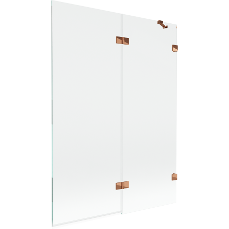 Mexen Lunar 2-krilni prha desna 130 x 150 cm, prozorna, rožnato zlato - 897-130-100-60-00-P