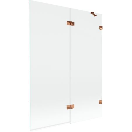 Mexen Lunar vannitoa kahe tiivaga dušisein parem 130 x 150 cm, läbipaistev, roosa kuld - 897-130-100-60-00-P