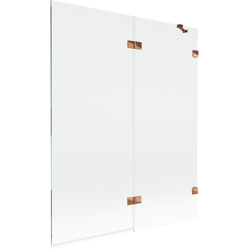 Mexen Lunar vanni paravan 2-leheline parem 140 x 150 cm, läbipaistev, roosa kuld - 897-140-100-60-00-P