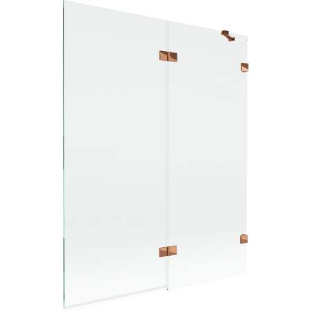 Mexen Lunar 2-panel right shower screen 140 x 150 cm, transparent, rose gold - 897-140-100-60-00-P