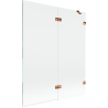 Mexen Lunar badwand 2-vleugelig rechts 140 x 150 cm, transparant, roze goud - 897-140-100-60-00-P