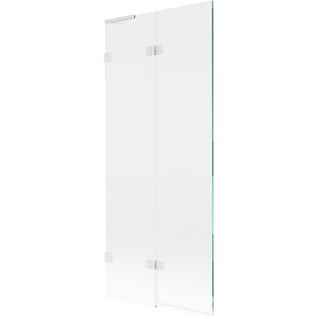 Mexen Lunar L tuš paravan s 2 krila lijevi 80 x 150 cm, prozirni, bijeli - 897L-080-100-20-00-L