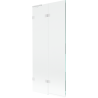 Mexen Lunar L tuš paravan s 2 krila lijevi 80 x 150 cm, prozirni, bijeli - 897L-080-100-20-00-L