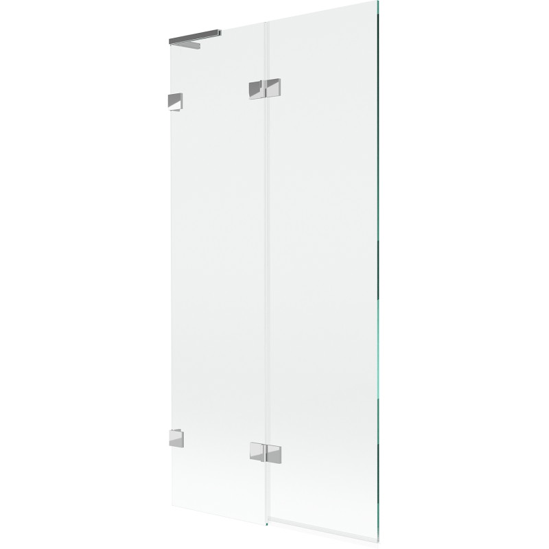 Mexen Lunar L lijevi dvokrilni paravan za kadu 90 x 150 cm, proziran, krom - 897L-090-100-01-00-L