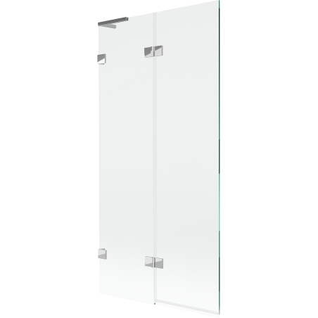 Mexen Lunar L lijevi dvokrilni paravan za kadu 90 x 150 cm, proziran, krom - 897L-090-100-01-00-L