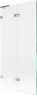 Mexen Lunar L 2-krilni leva kopalniška pregrada 90 x 150 cm, prosojna, krom - 897L-090-100-01-00-L