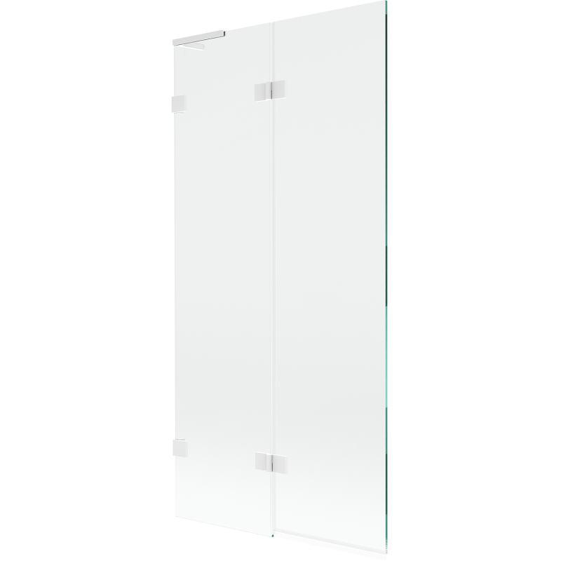 Mexen Lunar L paratia vasca da bagno 2-ante sinistra 90 x 150 cm, trasparente, bianco - 897L-090-100-20-00-L