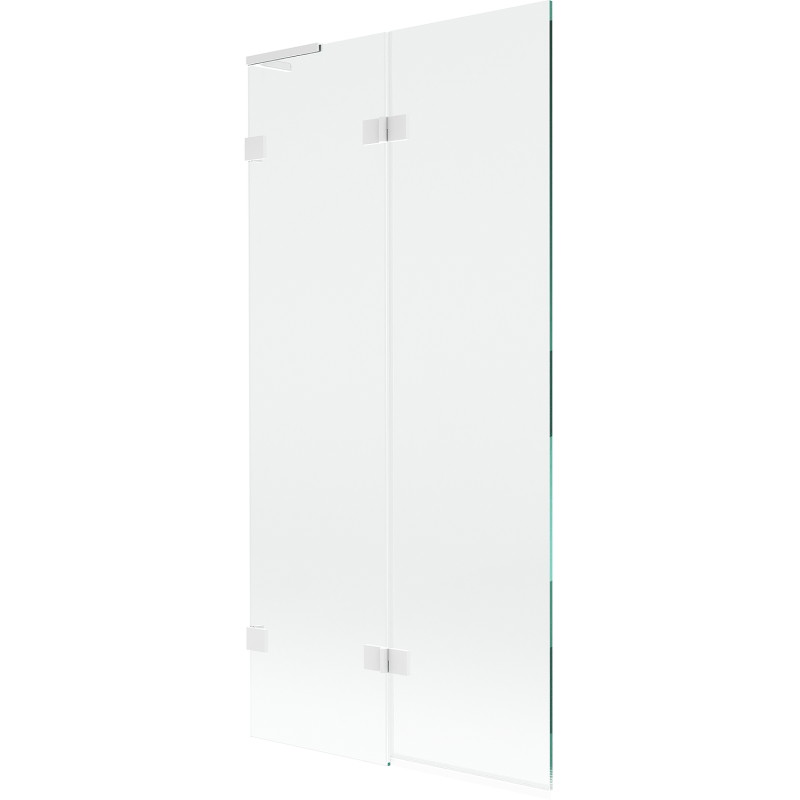 Mexen Lunar L parawan nawannowy 2-skrzydłowy lewy 90 x 150 cm, transparent, biały - 897L-090-100-20-00-L