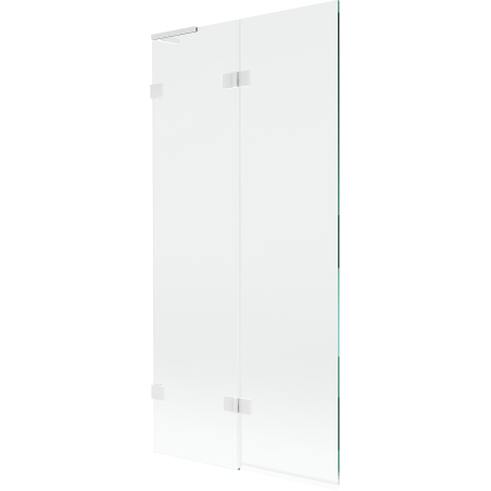 Mexen Lunar L badwand 2-delige links 90 x 150 cm, transparant, wit - 897L-090-100-20-00-L