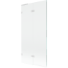 Mexen Lunar L left 2-panel bath screen 90 x 150 cm, transparent, white - 897L-090-100-20-00-L