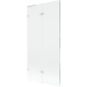 Mexen Lunar L parawan nawannowy 2-skrzydłowy lewy 90 x 150 cm, transparent, biały - 897L-090-100-20-00-L