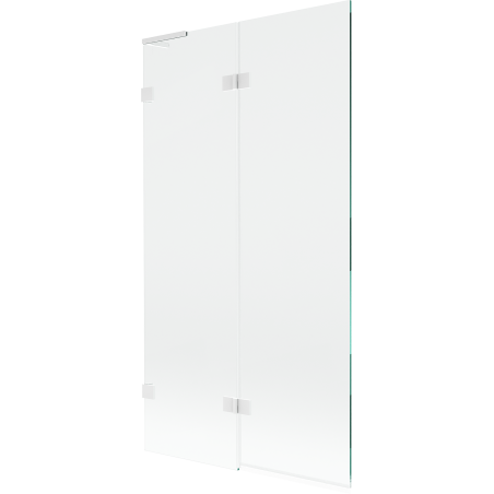 Mexen Lunar L paroi de baignoire à 2 volets à gauche 100 x 150 cm, transparent, blanc - 897L-100-100-20-00-L