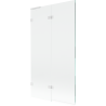 Mexen Lunar L 2-wing left bath screen 100 x 150 cm, transparent, white - 897L-100-100-20-00-L
