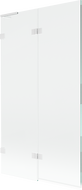 Mexen Lunar L zweeflügelt Duschwand 100 x 150 cm, transparent, wäiss - 897L-100-100-20-00-L