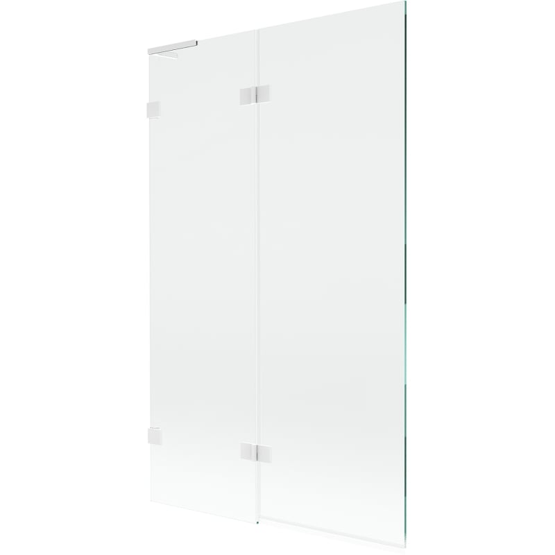 Mexen Lunar L dvoslojni lijevi paravan za kadu 110 x 150 cm, proziran, bijeli - 897L-110-100-20-00-L