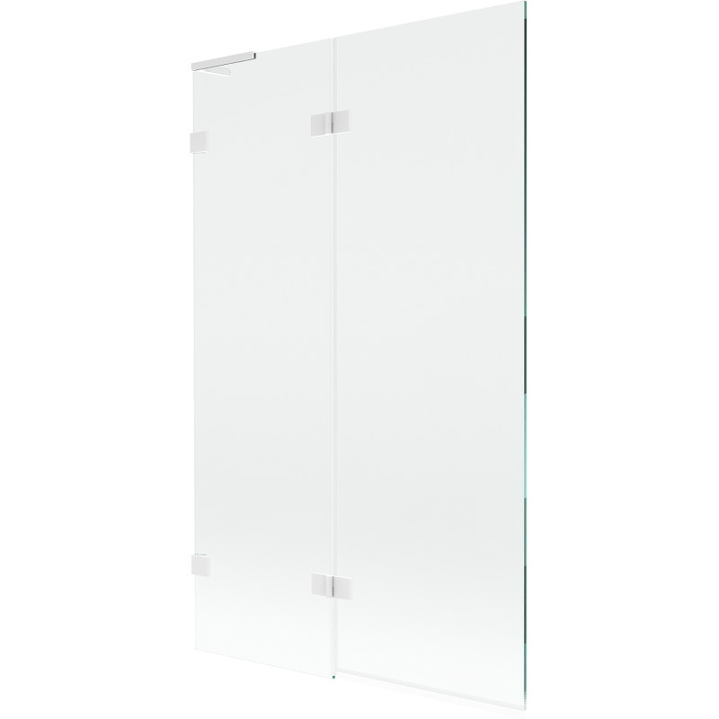 Mexen Lunar L vannisein 2-paneeliga vasak 110 x 150 cm, läbipaistev, valge - 897L-110-100-20-00-L