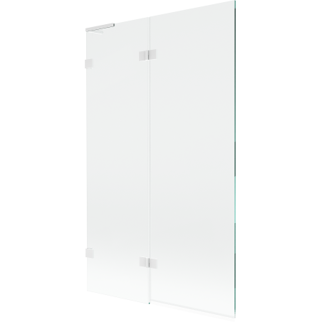 Mexen Lunar L Left 2-Panel Bath Screen 110 x 150 cm, Transparent, White - 897L-110-100-20-00-L