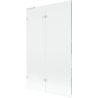 Mexen Lunar L dvoslojni lijevi paravan za kadu 110 x 150 cm, proziran, bijeli - 897L-110-100-20-00-L