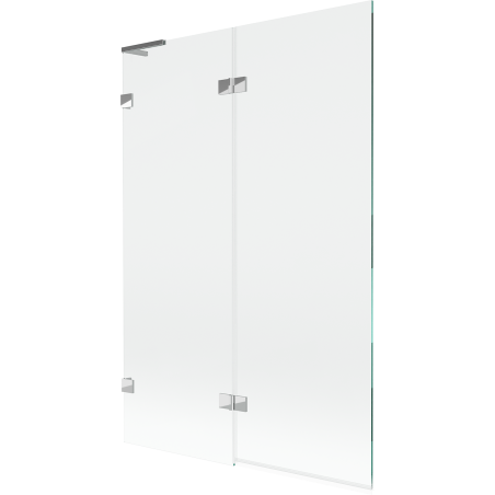 Mexen Lunar L vanninäidik, 2-osaline, vasak, 120 x 150 cm, läbipaistev, kroom - 897L-120-100-01-00-L