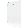 Mexen Lunar L vanninäidik, 2-osaline, vasak, 120 x 150 cm, läbipaistev, kroom - 897L-120-100-01-00-L