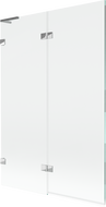 Mexen Lunar L leva 2-krilna kadna pregrada 120 x 150 cm, prozorna, krom - 897L-120-100-01-00-L