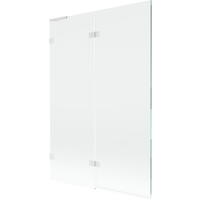 Mexen Lunar L duschskärm 2-delad vänster 120 x 150 cm, transparent, vit - 897L-120-100-20-00-L