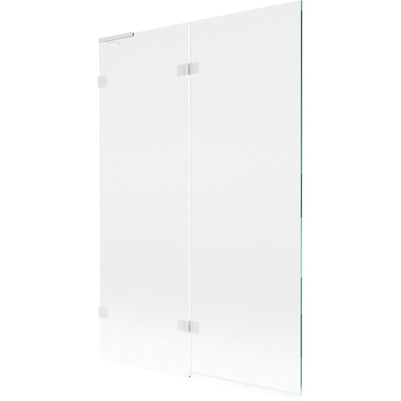 Mexen Lunar L vasakukäeline kaheosaline vanni sein 120 x 150 cm, läbipaistev, valge - 897L-120-100-20-00-L