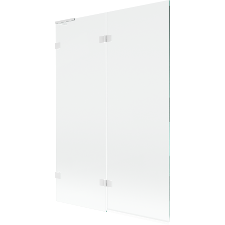 Mexen Lunar L paroi de baignoire à deux volets gauche 120 x 150 cm, transparent, blanc - 897L-120-100-20-00-L