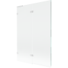 Mexen Lunar L Badewannenwand 2-flügelig links 120 x 150 cm, transparent, weiß - 897L-120-100-20-00-L