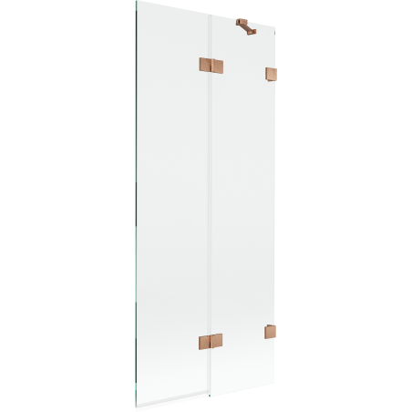 Mexen Lunar 2-panel shower screen right 80 x 150 cm, transparent, brushed copper - 897-080-100-65-00-P