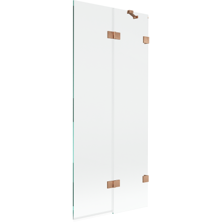 Mexen Lunar Duschabtrennung 2-flügelig rechts 80 x 150 cm, transparent, gebürstetes Kupfer - 897-080-100-65-00-P
