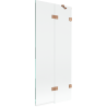 Mexen Lunar 2-panel shower screen right 80 x 150 cm, transparent, brushed copper - 897-080-100-65-00-P