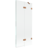 Mexen Lunar Duschabtrennung 2-flügelig rechts 80 x 150 cm, transparent, gebürstetes Kupfer - 897-080-100-65-00-P