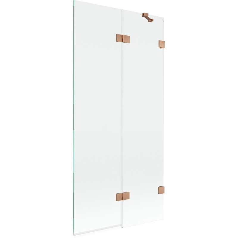 Mexen Lunar paravan za kadu s dvostrukim krilom desni 90 x 150 cm, proziran, brušena bakar - 897-090-100-65-00-P