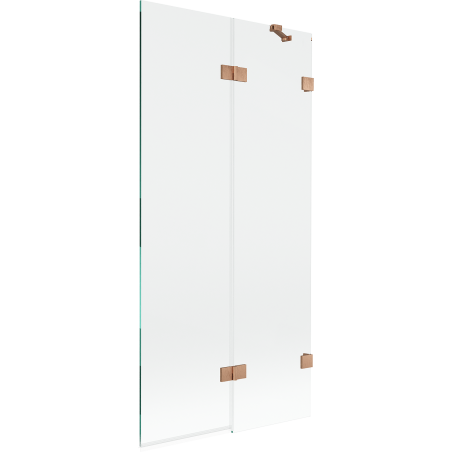 Mexen Lunar paravento da bagno a 2 ante destra 90 x 150 cm, trasparente, rame spazzolato - 897-090-100-65-00-P