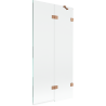 Mexen Lunar Duschwand 2-flügelig rechts 90 x 150 cm, transparent, gebürstetes Kupfer - 897-090-100-65-00-P