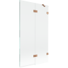 Mexen Lunar badwand 2-delig rechts 100 x 150 cm, transparant, geborsteld koper - 897-100-100-65-00-P
