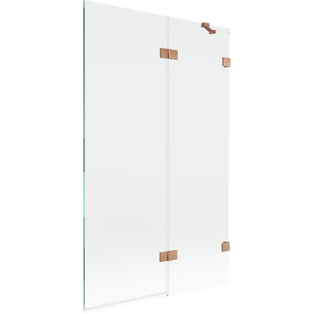 Mexen Lunar Duschwand 2-flügelig rechts 110 x 150 cm, transparent, gebürstetes Kupfer - 897-110-100-65-00-P
