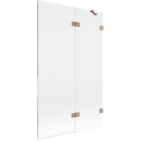 Mexen Lunar inloopdouche 2-vleugelig rechts 110 x 150 cm, transparant, geborsteld koper - 897-110-100-65-00-P