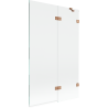 Mexen Lunar dvokrilni desni paravan za kadu 110 x 150 cm, proziran, brušeni bakar - 897-110-100-65-00-P