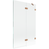 Mexen Lunar mampara de ducha 2 hojas derecha 110 x 150 cm, transparente, cobre cepillado - 897-110-100-65-00-P