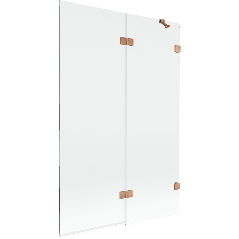 Mexen Lunar vannitoa kaheukseline paremal 120 x 150 cm, läbipaistev, harjatud vask - 897-120-100-65-00-P