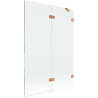 Mexen Lunar Badewannenabtrennung 2-flügelig rechts 120 x 150 cm, transparent, gebürstetes Kupfer - 897-120-100-65-00-P