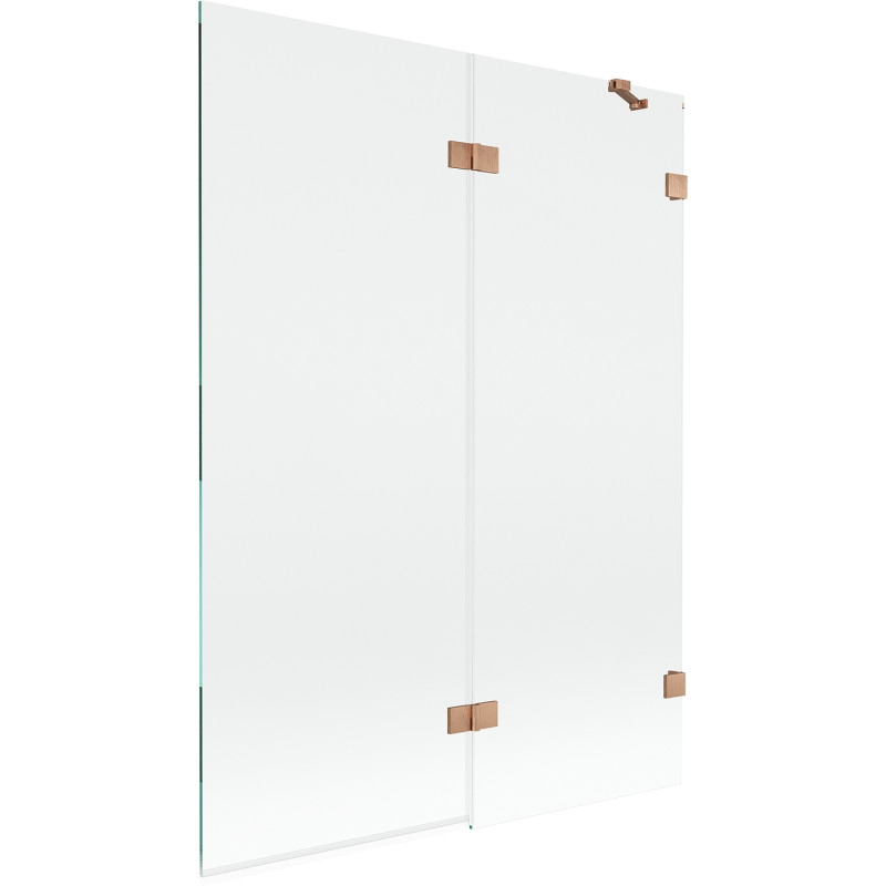 Mexen Lunar parawan nawannowy 2-skrzydłowy prawy 130 x 150 cm, transparent, miedź szczotkowana - 897-130-100-65-00-P